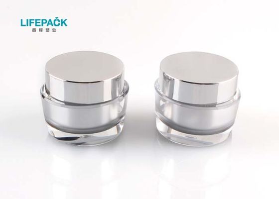 Silver Eyeshadow Empty Cream Jar Korean Design 15g Capacity Customized Color