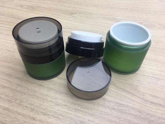 Round Cream Jar Plastic Cosmetic Jars / Airless Cosmetic Containers And Jars